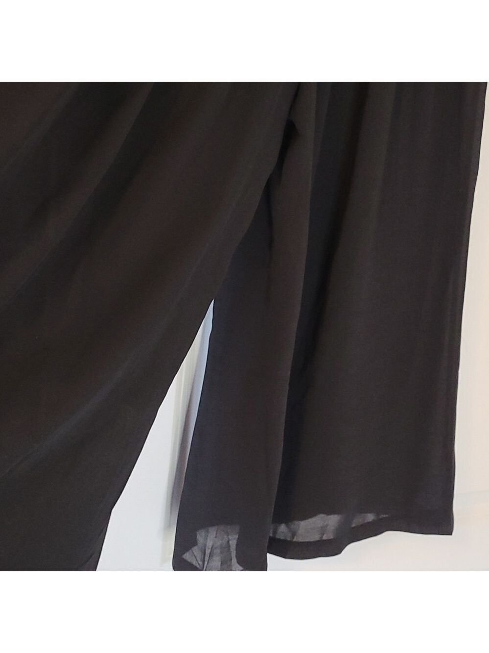 TRÏBE SOLID Black Sheer Culottes with Elastic Waistband Size Small NWT - Picture 11 of 11